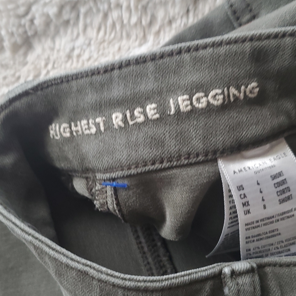 American Eagle Olive Green Moto Sryle Next Level Stretch Highest Rise Jegging 4 - Picture 4 of 7